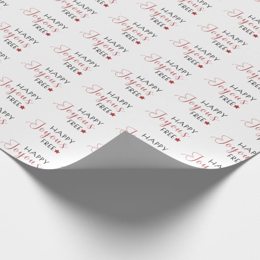 Minimal Modern Happy Freyous Free Xmas Geschenkpapier (Ecke)