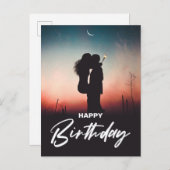 Minimal Modern Happy Geburtstag Gruß wünscht Foto Postkarte (Vorne/Hinten)