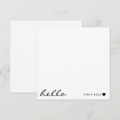 Minimal Modern Heart Clean White Design Mitteilungskarte (Vorne/Hinten)