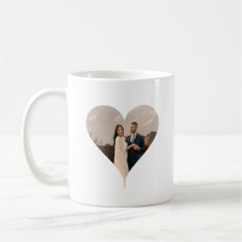 Minimal Modern Heart Foto Couple Gift Kaffeetasse