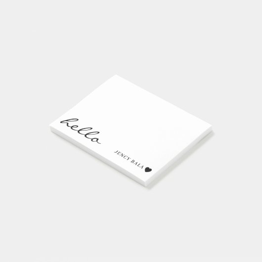 Minimal Modern Heart White Design Post-it Klebezettel (angewinkelt)