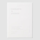 Minimal, modern, Hochzeit, Pergament Einladungen (Vorderseite)