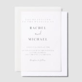 Minimal, modern, Hochzeit, Pergament Einladungen (Versetzt)