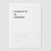 Minimal, modern, Hochzeit, Pergament Einladungen (Vorderseite)