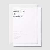 Minimal, modern, Hochzeit, Pergament Einladungen (Versetzt)