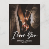 Minimal Modern I Liebe Sie Foto einfügen Postkarte (Vorderseite)