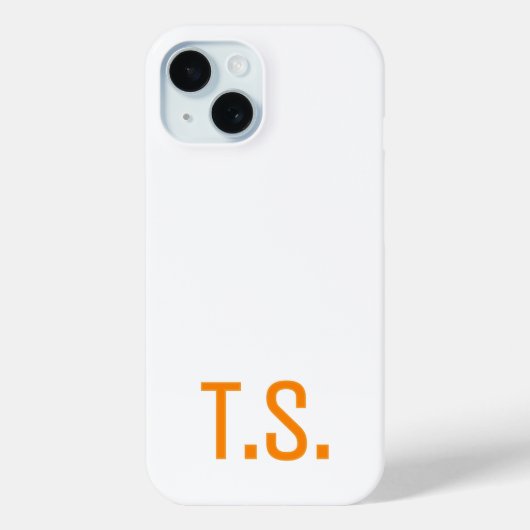Minimal modern Initial Monogram Orange Case-Mate iPhone Hülle (Rückseite)