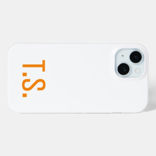 Minimal modern Initial Monogram Orange Case-Mate iPhone Hülle (Rückseite (Horizontal))