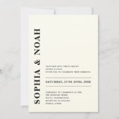 Minimal Modern Ivory Elegante Hochzeit Einladung (Vorderseite)