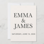 Minimal Modern Ivory Save the Date (Vorderseite)