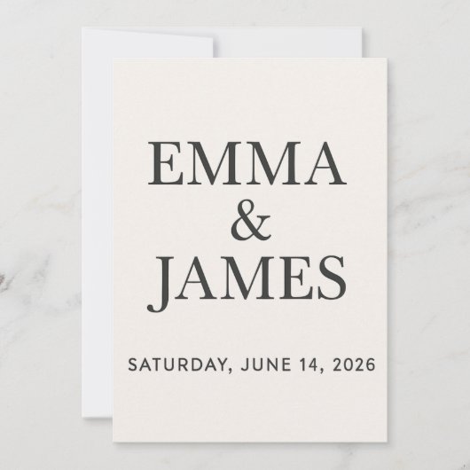 Minimal Modern Ivory Save the Date (Vorderseite)