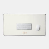 Minimal Modern Ivory Tan Monogram Initials Office Schreibtischunterlage (Tastatur & Maus)