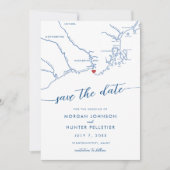 Minimal Modern Kennebunkport Maine Karte (Vorderseite)