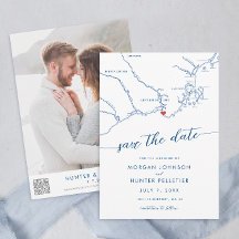 Minimal Modern Kennebunkport Maine Karte