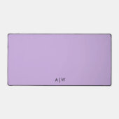Minimal Modern Lavender Monogram Initials Office Schreibtischunterlage (Vorderseite)