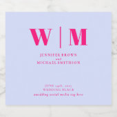 Minimal Modern Lilac Pink Drink Wedding Bierflaschenetikett (Einzelnes Label)