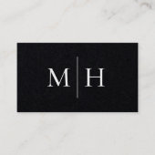 Minimal Modern Line Initials Monogram Black Kraft Visitenkarte (Vorderseite)
