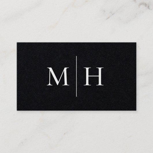 Minimal Modern Line Initials Monogram Black Kraft Visitenkarte (Vorderseite)