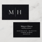 Minimal Modern Line Initials Monogram Black Kraft Visitenkarte (Vorne/Hinten)