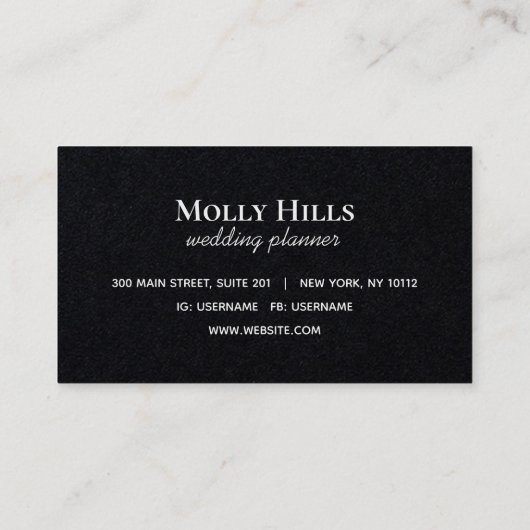 Minimal Modern Line Initials Monogram Black Kraft Visitenkarte (Rückseite)