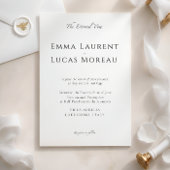 Minimal Modern Luxury Black & White Wedding Design Einladung