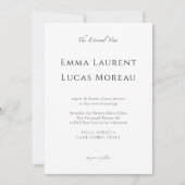 Minimal Modern Luxury Black & White Wedding Design Einladung (Vorderseite)