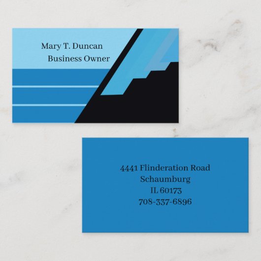 Minimal Modern Luxury Blue Visitenkarte (Vorne/Hinten)