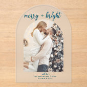 Minimal Modern Merry Bright Arch Weihnachtsfest Fo Acryleinladungen (Vorderseite)