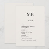 Minimal Modern Micro Wedding Details Card Einladung (Vorne/Hinten)
