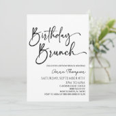 Minimal Modern Minimalist Birthday Brunch Party Einladung (Stehend Vorderseite)