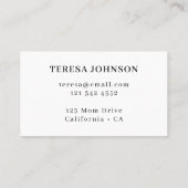 Minimal Modern Mommy Contact Design Rabattkarte (Rückseite)