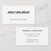 Minimal Modern Mommy Contact Design Rabattkarte (Vorne/Hinten)