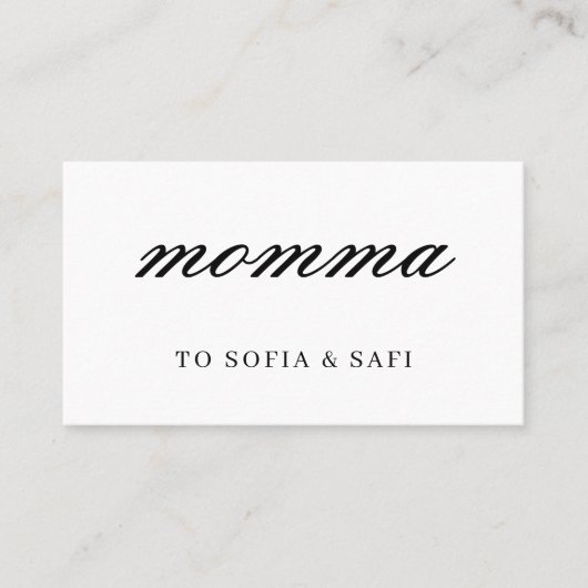Minimal Modern Mommy Contact Design Rabattkarte (Vorderseite)