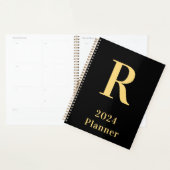 Minimal Modern Monogram Black Gold 2024 Planer (Anzeige)