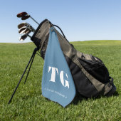 Minimal Modern Monogram Blue Name Stars Golfhandtuch (Gras)