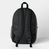 Minimal Modern Monogram Gray Bedruckter Rucksack (Rückseite)