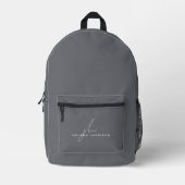 Minimal Modern Monogram Gray Bedruckter Rucksack (Vorderseite)