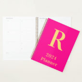 Minimal Modern Monogram Hot Pink 2024 Planer (Anzeige)