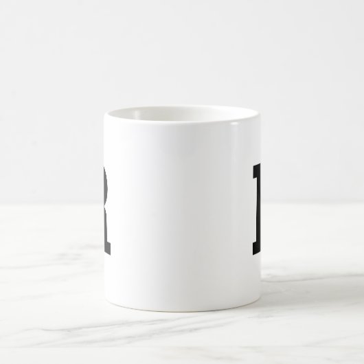 Minimal modern Monogram Initial Letter Black Kaffeetasse (Mittel)
