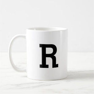 Minimal modern Monogram Initial Letter Black Kaffeetasse