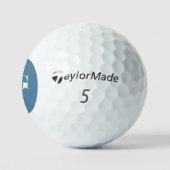 Minimal Modern Monogram Initials Blue Stars Golfball (Logo)