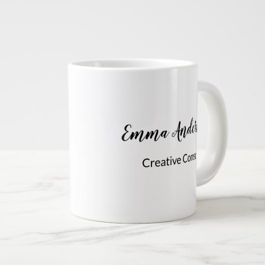 Minimal Modern Monogram Jumbo-Tasse (Vorderseite Rechts)