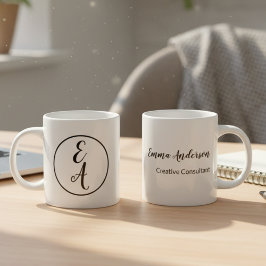Minimal Modern Monogram Jumbo-Tasse