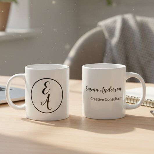 Minimal Modern Monogram Jumbo-Tasse