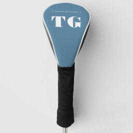 Minimal Modern Monogram Powder Blue Name Stars Golf Headcover