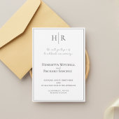 Minimal Modern Monogram Wedding Invitation Einladung