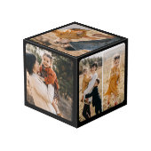 Minimal Modern Multiple Photo Collage Monogram Würfel (Rückseite Schrägansicht)