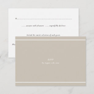 Minimal Modern Neutral Beige & Espresso Einfach RSVP Karte