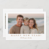 Minimal Modern New Year Photo Feiertagskarte (Vorne/Hinten)