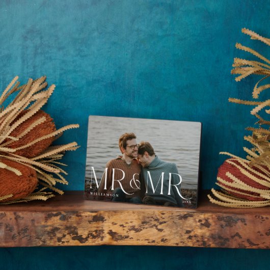 Minimal & Modern Newlyweds Mr & Mr Couple Foto Fotoplatte (Seite)